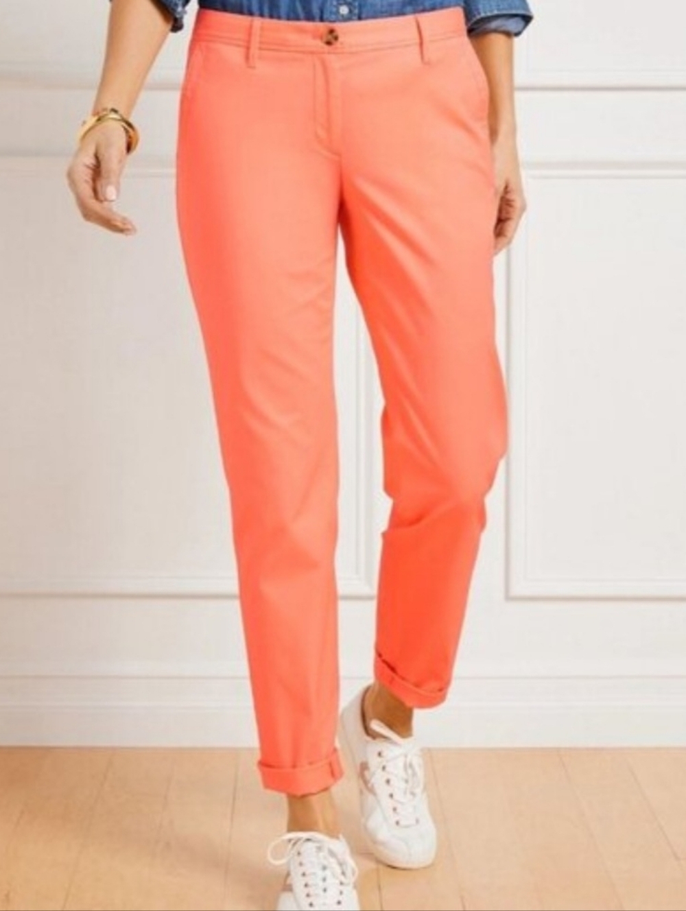 Talbots Coral Relaxed Chino Pants Size 10